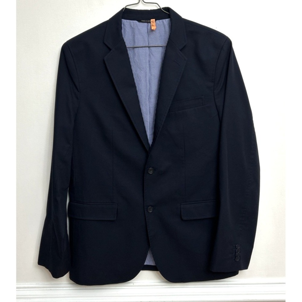 Banana Republic Navy Blue Sport Coat Men's 42 L Non-Iron Tailored Slim Fit